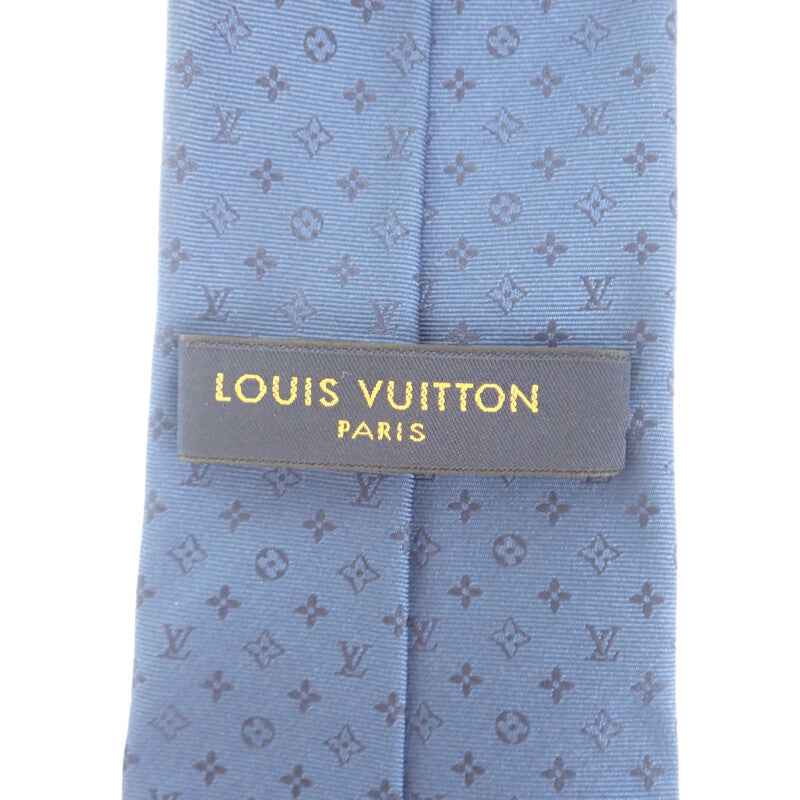 ルイヴィトン LOUIS VUITTON ネオモノグラミッシム M75988 ネクタイ シルク ネイビー メンズ【中古】【SAランク】