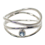 【中古】ティファニー TIFFANY&Co. ウェーブ3ロウ 60408335 リング スターリングシルバー 9号 アクアマリン レディース【Aランク】