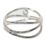 【中古】ティファニー TIFFANY&Co. ウェーブ3ロウ 60408335 リング スターリングシルバー 9号 アクアマリン レディース【Aランク】
