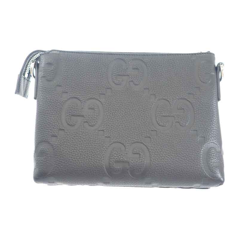 グッチ GUCCI ジャンボGG スモール メッセンジャーバッグ 761747_AABY7_1000 ショルダーバッグ レザー ブラック メンズ【中古】【Aランク】