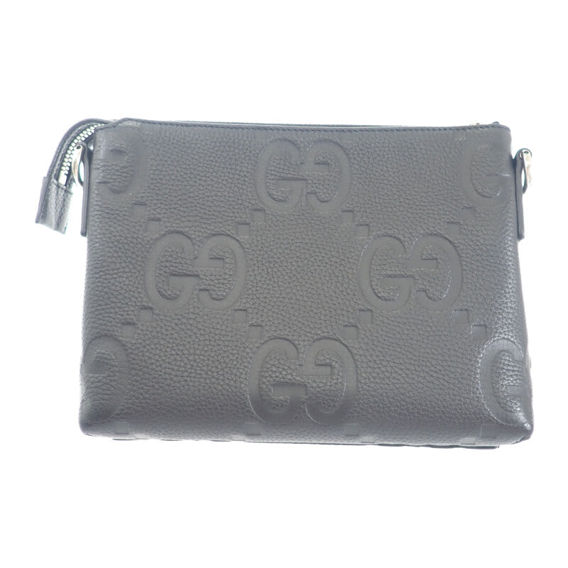 グッチ GUCCI ジャンボGG スモール メッセンジャーバッグ 761747_AABY7_1000 ショルダーバッグ レザー ブラック メンズ【中古】【Aランク】
