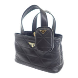【中古】プラダ PRADA スモールキルトレザー 1BG548 2WAYバッグ ショルダーバッグ レザー ブラック ゴールド金具 レディース【Aランク】