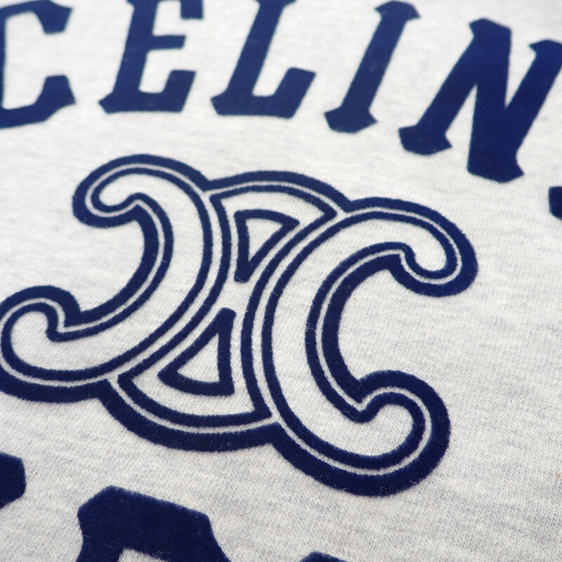 セリーヌ CELINE トリオンフロゴ 2X04K865W.09SH 長袖Tシャツ コットン グレー ネイビー レディース ユニセックス【中古】【Aランク】