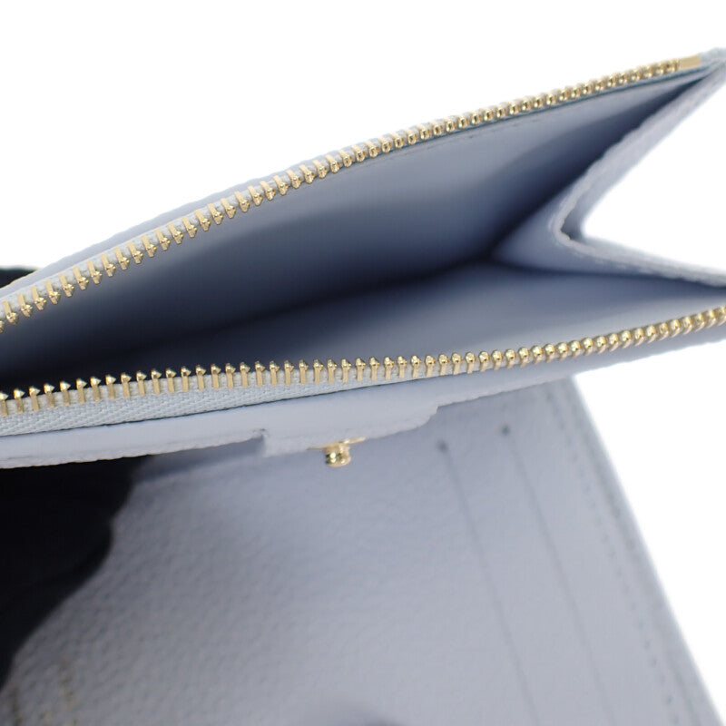 ルイヴィトン LOUIS VUITTON ポルトフォイユ リサ コンパクトウォレット M14654 二つ折り財布 モノグラムアンプラント アズールブルー レディース【中古】【Sランク】