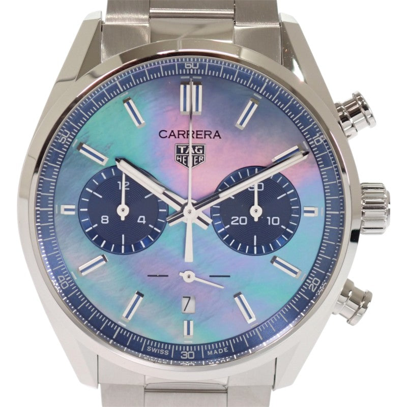 タグホイヤー TAG HEUER カレラ キャリバーホイヤー02 クロノグラフ 日本限定 CBN201E.BA0642 腕時計 ステンレススチール シルバー 自動巻き ブルーシェル文字盤 メンズ【中古】【Aランク】