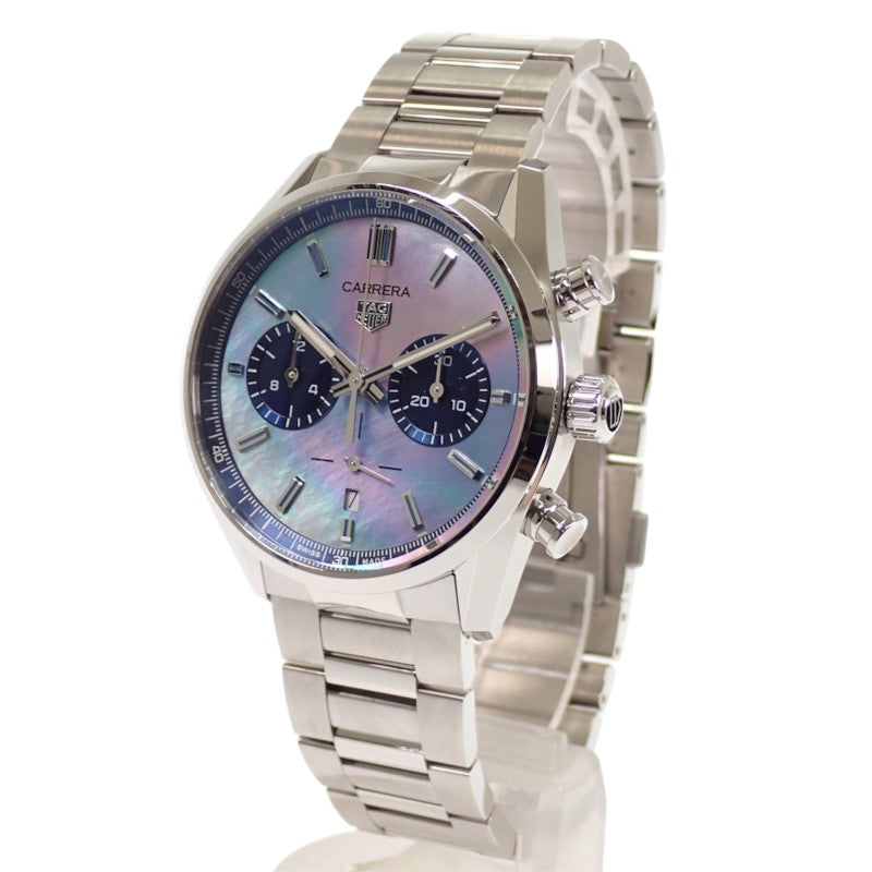 タグホイヤー TAG HEUER カレラ キャリバーホイヤー02 クロノグラフ 日本限定 CBN201E.BA0642 腕時計 ステンレススチール シルバー 自動巻き ブルーシェル文字盤 メンズ【中古】【Aランク】