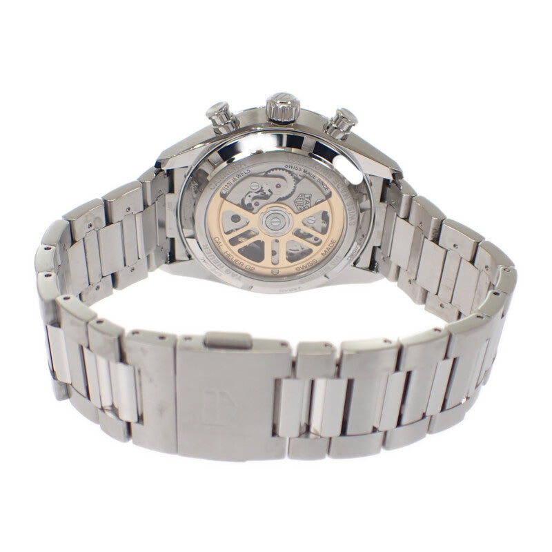 TAG HEUER 泰格豪雅 Carrera 卡萊拉 Calibre Heuer 02 計時碼錶 日本限定 CBN201E.BA0642 腕錶 不鏽鋼 銀色 自動上鍊 藍色貝殼面盤 男款【中古】【A級】