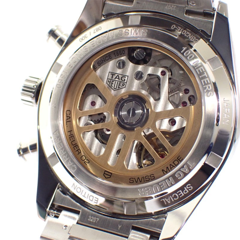 タグホイヤー TAG HEUER カレラ キャリバーホイヤー02 クロノグラフ 日本限定 CBN201E.BA0642 腕時計 ステンレススチール シルバー 自動巻き ブルーシェル文字盤 メンズ【中古】【Aランク】