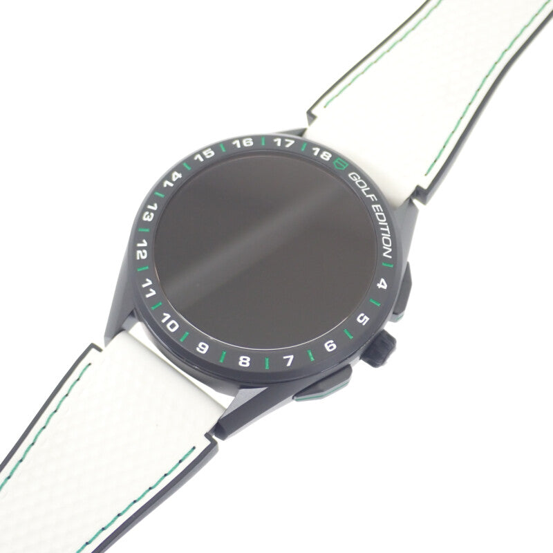 TAG HEUER 泰格豪雅 Connected Golf Edition 高爾夫智慧腕錶 SBG8A82.EB0206 鈦金屬 橡膠錶帶 白黑色錶盤 男款【中古】【A級】