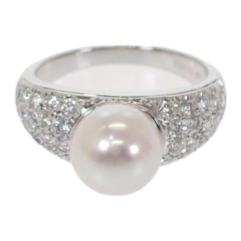 ミキモト MIKIMOTO パール ダイヤ 11号 リング Pt950プラチナ レディース【中古】【Aランク】