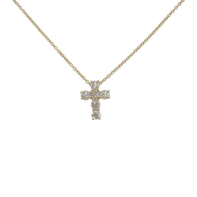 ギメル Gimel クロス ペンダント GN008 ネックレス K18イエローゴールド ダイヤモンド レディース【中古】【Aランク】