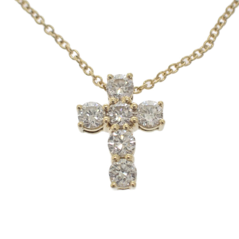 ギメル Gimel クロス ペンダント GN008 ネックレス K18イエローゴールド ダイヤモンド レディース【中古】【Aランク】