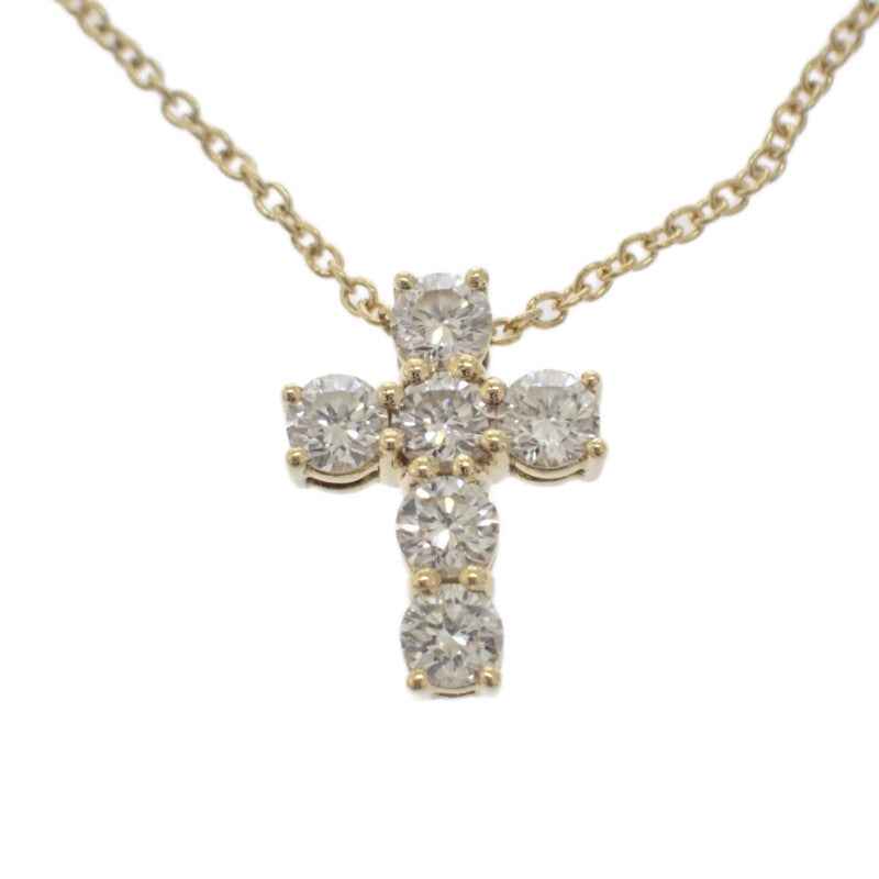 ギメル Gimel クロス ペンダント GN008 ネックレス K18イエローゴールド ダイヤモンド レディース【中古】【Aランク】