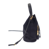 プラダ PRADA デュエットバケットバッグ Re-Nylon 1BH038 ショルダーバッグ ナイロン レザー ブラック ゴールド金具 レディース ユニセックス【中古】【Aランク】