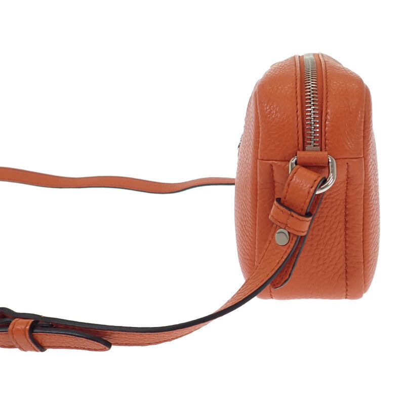 PRADA 普拉達 VITELLO DAINO SOFT 1BH192 斜背包 皮革 橘色 銀色金屬 女性【中古】【A級品】
