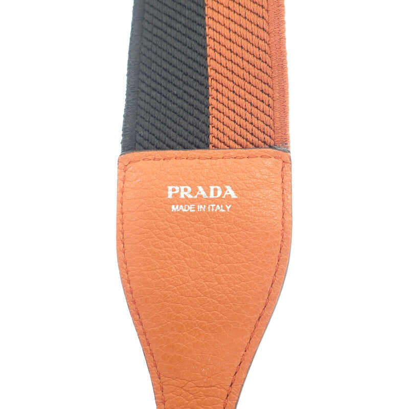 PRADA 普拉達 VITELLO DAINO SOFT 1BH192 斜背包 皮革 橘色 銀色金屬 女性【中古】【A級品】