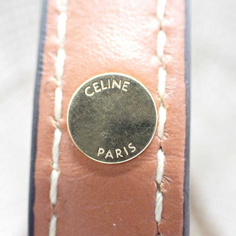 セリーヌ CELINE スモールカバタイス 199162EZ7.18TN 2WAYバッグ キャンバス カーフ タバコ タン アイボリー レディース【中古】【Aランク】