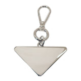 プラダ PRADA ロゴ 2PS026 キーリング メタル シルバー ブラック レディース【中古】【ABランク】