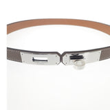 エルメス HERMES ケリー18 エトゥープ K刻印 ベルト ヴォーエプソン グレー ベージュ シルバー金具 レディース【中古】【Sランク】