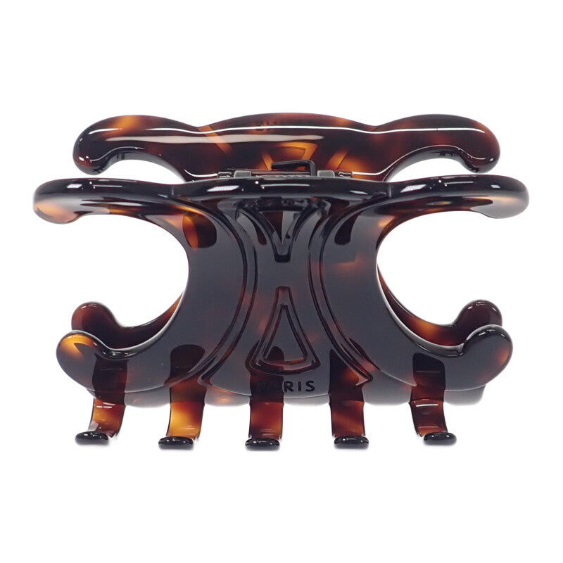 セリーヌ CELINE ラージヘアクロー ヘアクリップ 46Y856CST.19DT ヘアアクセサリー アセテート/スチール ダークハバナ ブラウン レディース【中古】【Aランク】