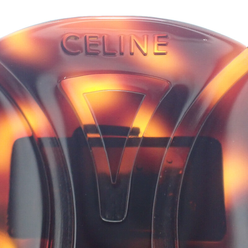 セリーヌ CELINE ラージヘアクロー ヘアクリップ 46Y856CST.19DT ヘアアクセサリー アセテート スチール ダークハバナ ブラウン レディース【中古】【Aランク】