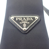 プラダ PRADA ギャバジン UCR77_1WQ8_F0002_S_202 ネクタイ ナイロン ブラック メンズ【中古】【Aランク】