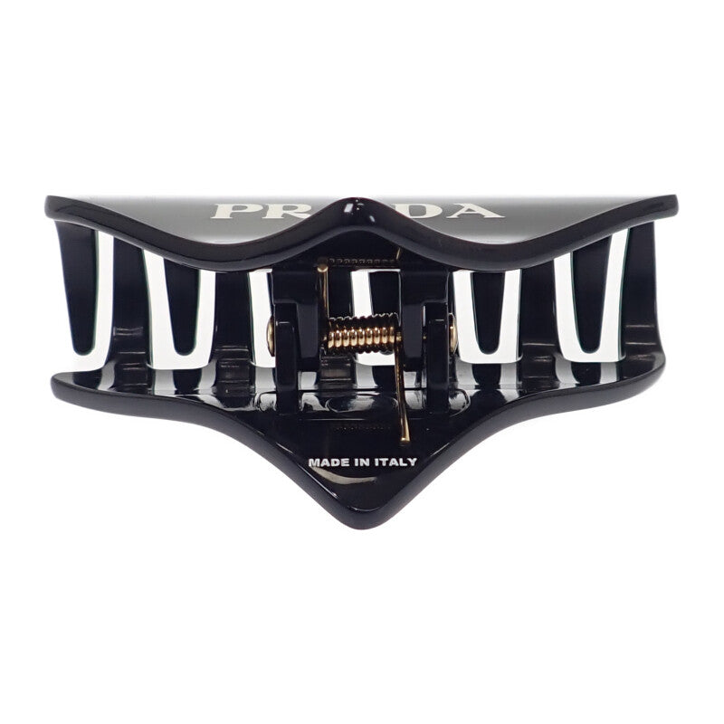 プラダ PRADA プレックスヘアクリップ 1IF109_2CLP_F0002 ヘアアクセサリー メタクリレート ブラック レディース【中古】【ABランク】