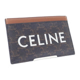 セリーヌ CELINE カードホルダー プリント トリオンフキャンバス 10B702CLY.04LU カードケース レザー ブラウン レディース【中古】【Aランク】