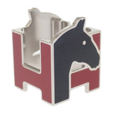 エルメス HERMES Hシュヴァル H603853S_01 スカーフリング メタル レッド ブラック レディース【中古】【Aランク】