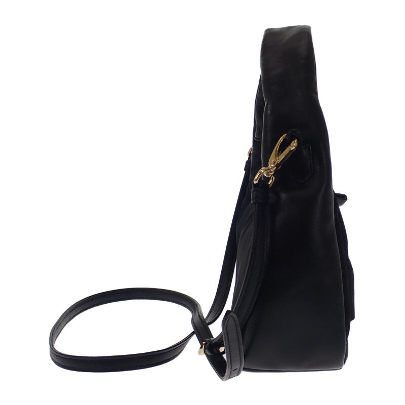プラダ PRADA リボン ミニ 1BC241_RP0C_F0002_V_OXO 2WAYバッグ レザー ナイロン ブラック ゴールド金具 レディース【中古】【Aランク】