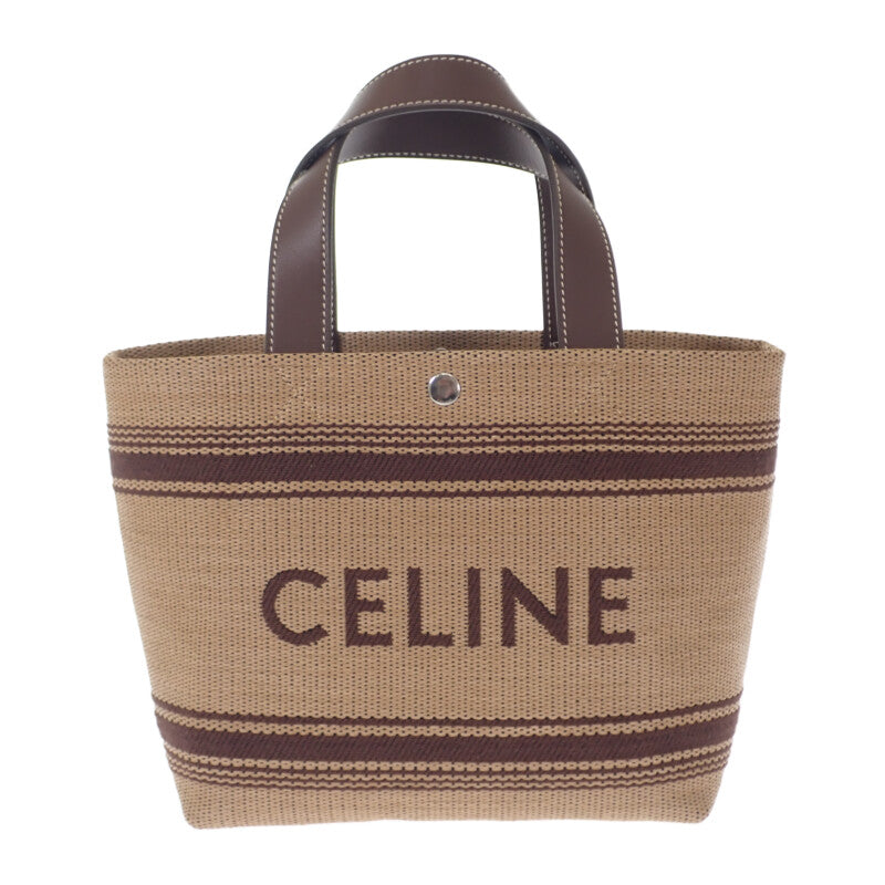 セリーヌ CELINE ミニカバトート 116992FRY.02NU 2WAYバッグ レザー ラフィア ブラウン レディース【中古】【Aランク】