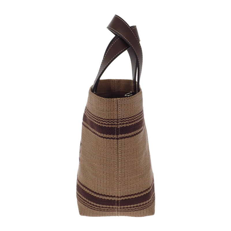 セリーヌ CELINE ミニカバトート 116992FRY.02NU 2WAYバッグ レザー ラフィア ブラウン レディース【中古】【Aランク】