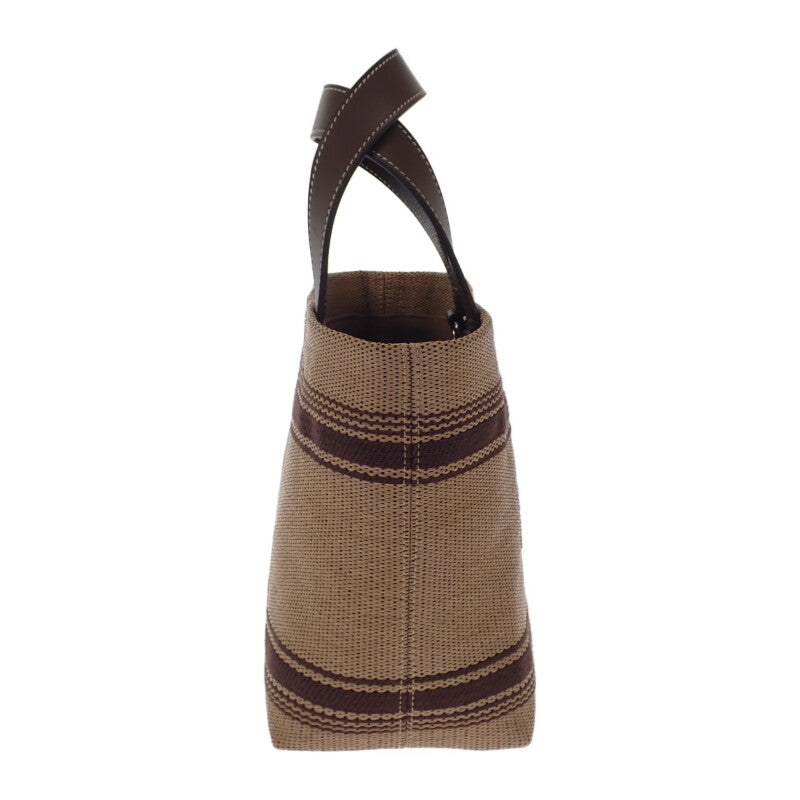 セリーヌ CELINE ミニカバトート 116992FRY.02NU 2WAYバッグ レザー ラフィア ブラウン レディース【中古】【Aランク】
