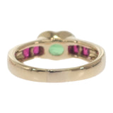 デザインジュエリー 14号 リング K18イエローゴールド グリーンガーネット ルビー レディース【中古】【Aランク】