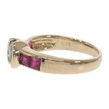 デザインジュエリー 14号 リング K18イエローゴールド グリーンガーネット ルビー レディース【中古】【Aランク】