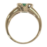 デザインジュエリー 14号 リング K18イエローゴールド グリーンガーネット ルビー レディース【中古】【Aランク】