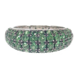 デザインジュエリー ツァボライト ハーフパヴェ リング K18ホワイトゴールド グリーンガーネット 12号 レディース【中古】【Aランク】