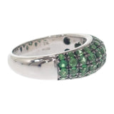 デザインジュエリー ツァボライト ハーフパヴェ リング K18ホワイトゴールド グリーンガーネット 12号 レディース【中古】【Aランク】