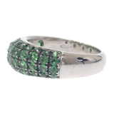 デザインジュエリー ツァボライト ハーフパヴェ リング K18ホワイトゴールド グリーンガーネット 12号 レディース【中古】【Aランク】