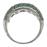 デザインジュエリー ツァボライト ハーフパヴェ リング K18ホワイトゴールド グリーンガーネット 12号 レディース【中古】【Aランク】