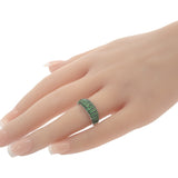 デザインジュエリー ツァボライト ハーフパヴェ リング K18ホワイトゴールド グリーンガーネット 12号 レディース【中古】【Aランク】