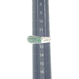 デザインジュエリー ツァボライト ハーフパヴェ リング K18ホワイトゴールド グリーンガーネット 12号 レディース【中古】【Aランク】