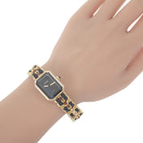 シャネル CHANEL プルミエール S H0001 腕時計 GP レザー クオーツ ブラック文字盤 レディース【中古】【ABランク】