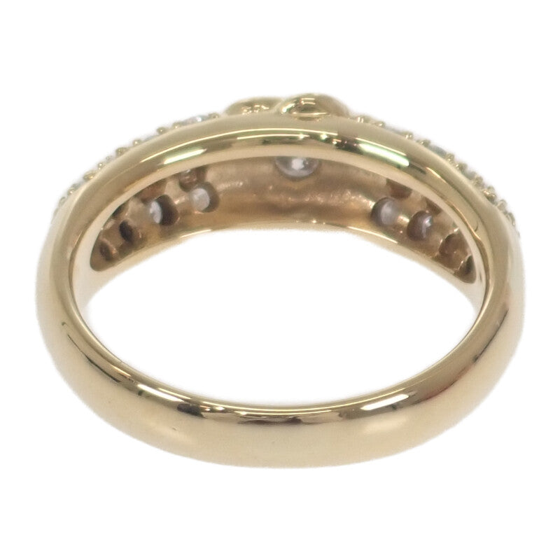 デザインジュエリー フラワー リング K18イエローゴールド 11号 ダイヤモンド レディース【中古】【Aランク】