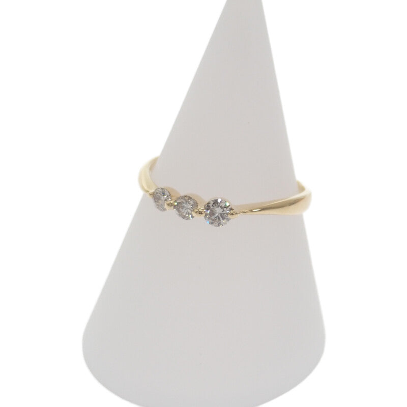 K18YG デザインジュエリー リング K18イエローゴールド 10号 ダイヤモンド レディース【中古】【Aランク】