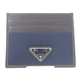 プラダ PRADA Re-Nylon×レザー 2MC025_384_F0C1B カードケース ナイロン ネイビー ダークブラウン レディース メンズ【中古】【Aランク】