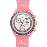 オメガ OMEGASWATCH スウォッチ ミッション トゥ ザ ピンク ムーン SO33P700 腕時計 セラミック ナイロン クオーツ ホワイト文字盤 レディース メンズ【中古】【Sランク】