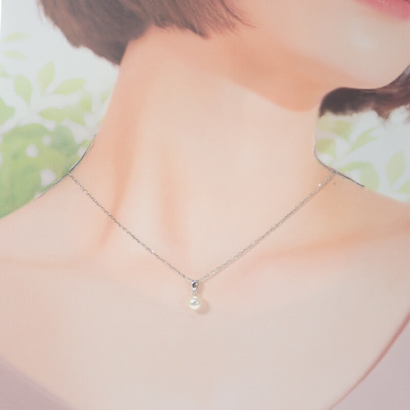MIKIMOTO 御木本 珍珠項鍊 K18白金 珍珠 女士【中古】【A級品】