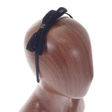 シャネル CHANEL CC リボン カチューシャ ヘアアクセサリー ストロー ラインストーン メッシュ ブラック シルバー レディース【中古】【Aランク】