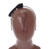 シャネル CHANEL CC リボン カチューシャ ヘアアクセサリー ストロー ラインストーン メッシュ ブラック シルバー レディース【中古】【Aランク】